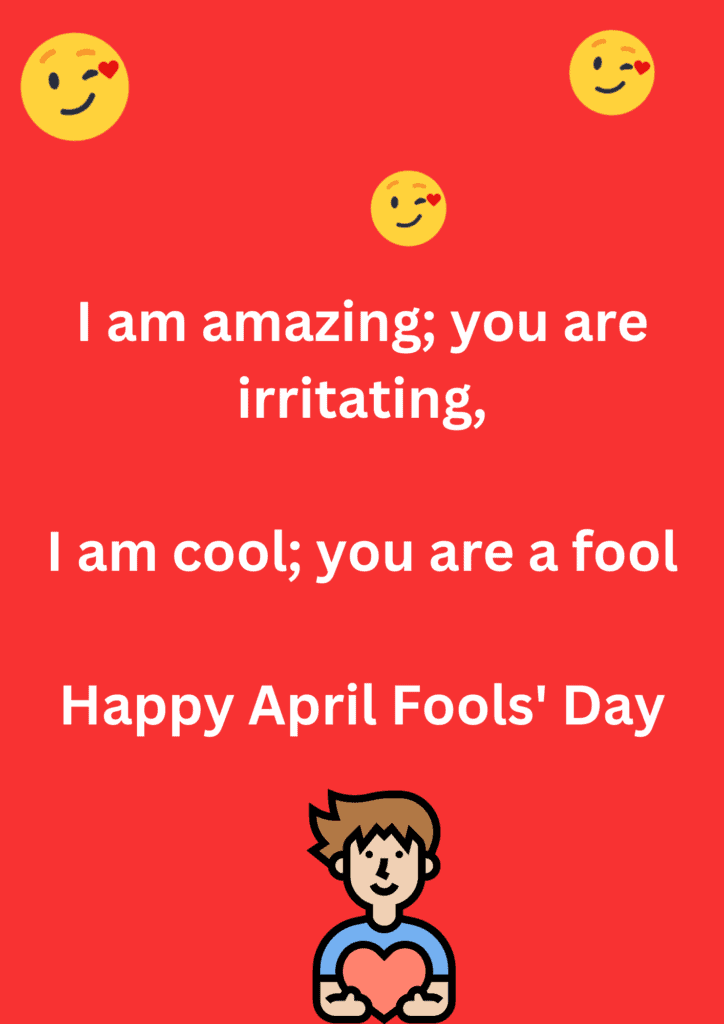 Funny joke about irritating boyfriend, on a red background. The image has text and emoticons. 